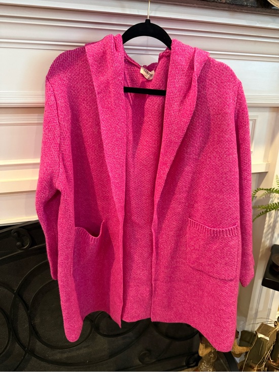 Zenana Outfitters Sweaters - Zenana Outfitters Fuchsia Pink Open-Front Hooded CardiganNWOT